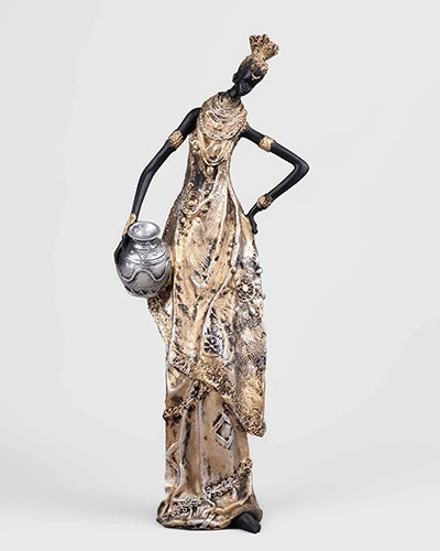 Antique African Tribal Woman Statue