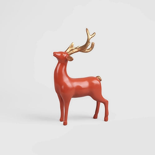 Majestic Orange Deer Statue