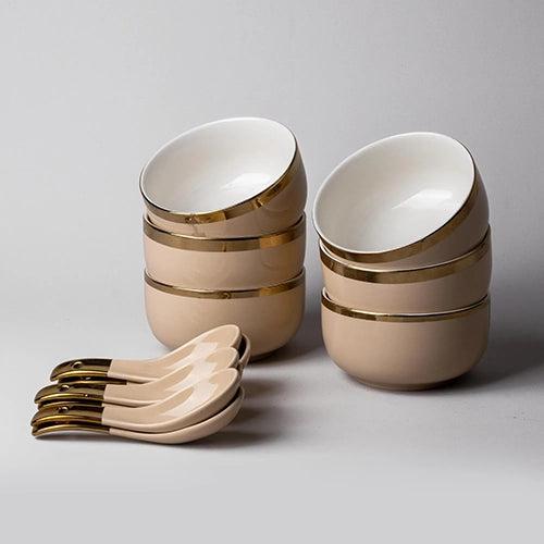 Premium Porcelain Soup Set Serving Bowl (Set of 6)