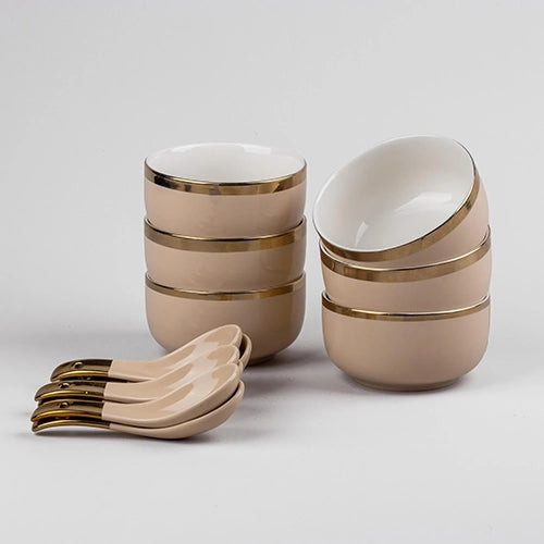 Premium Porcelain Soup Set Serving Bowl (Set of 6)