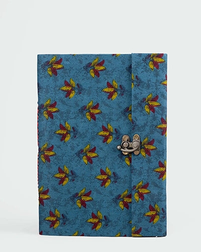 Blue Floral Diary with Lock (10x7inch)
