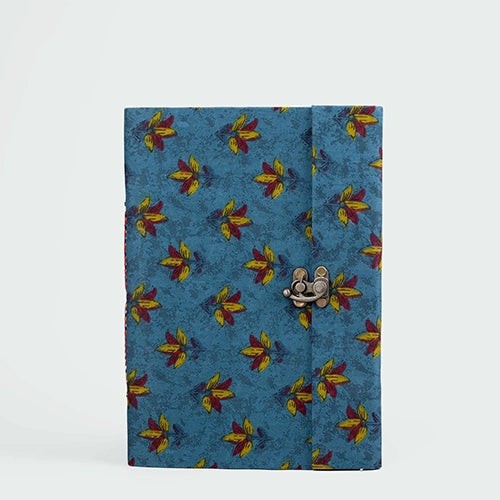 Blue Floral Diary with Lock (10x7inch)