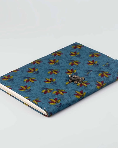 Blue Floral Diary with Lock (10x7inch)
