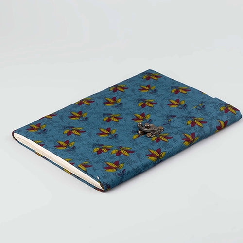 Blue Floral Diary with Lock (10x7inch)