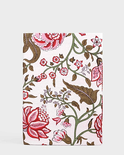 Luxe White Red Floral Diary with Lock (10x7inch)