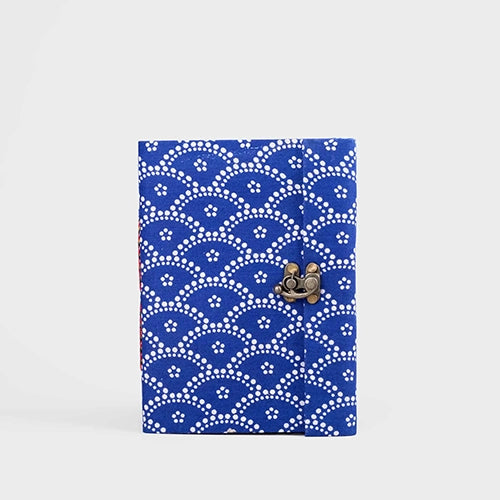 Whimsical Blue White Locking Diary (8x6inch)