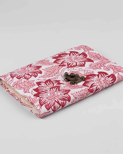 Red Floral Diary with Lock (7x5inch)