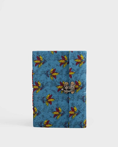 Blue Floral print Diary with Lock (7x5inch)