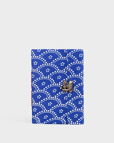 Blue and White Diary with Lock (7x5inch)