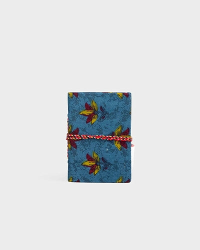 Blue Printed Fabric Cover Diary (4x3inch)