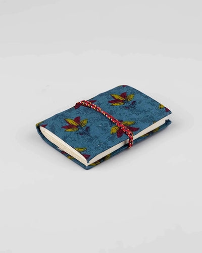 Blue Printed Fabric Cover Diary (4x3inch)