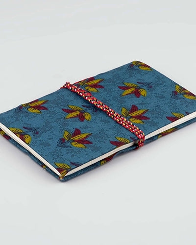 Blue Fabric Covered Handmade Diary (6x4inch)