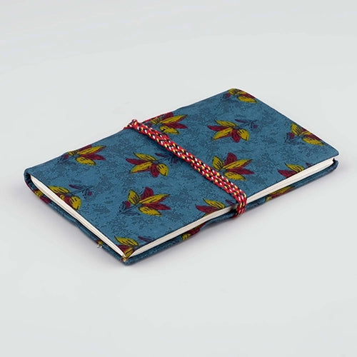 Blue Fabric Covered Handmade Diary (6x4inch)