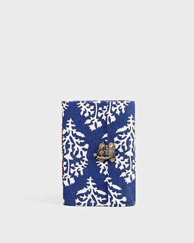 Azure Leaf Diary with Lock (6x4inch)