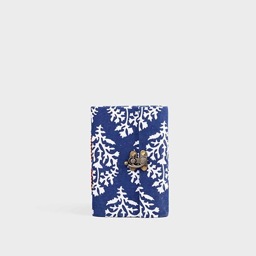 Azure Leaf Diary with Lock (6x4inch)
