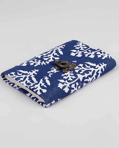 Azure Leaf Diary with Lock (6x4inch)