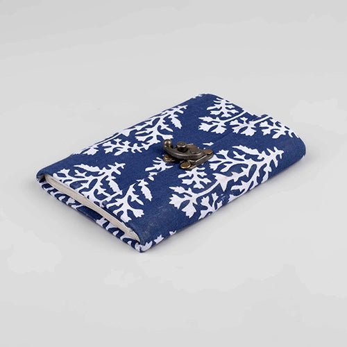 Azure Leaf Diary with Lock (6x4inch)