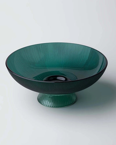 Elegant Green Glass Fruit Bowl