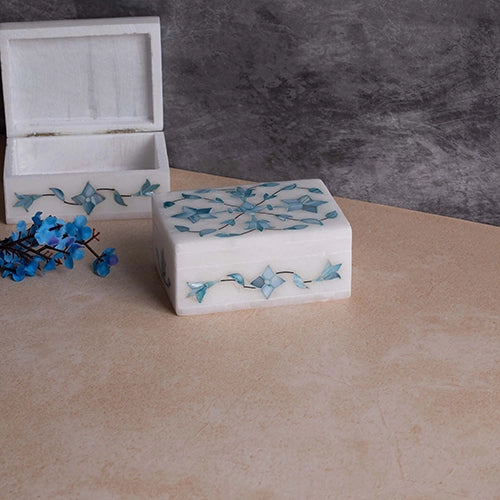 Antique Natural Green Marble Jewelry Box