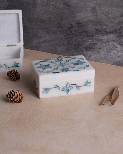 Antique Natural Green Marble Jewelry Box