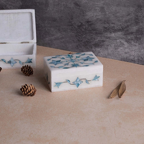 Antique Natural Green Marble Jewelry Box