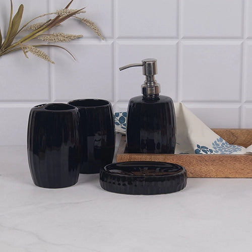 Modern Black Ceramic Bathroom Set