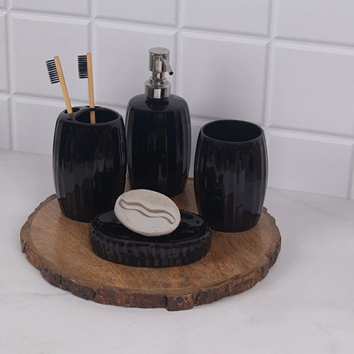 Modern Black Ceramic Bathroom Set