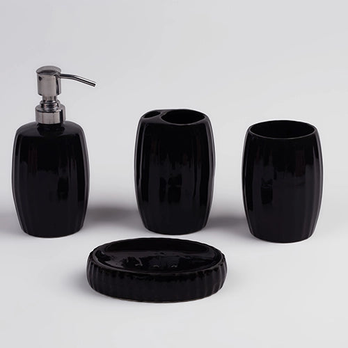 Modern Black Ceramic Bathroom Set