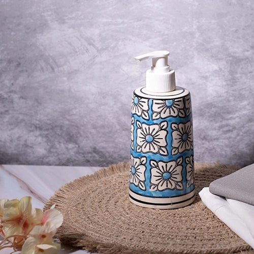 Turquoise Handprinted Handwash Dispenser