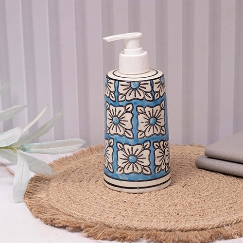 Turquoise Handprinted Handwash Dispenser