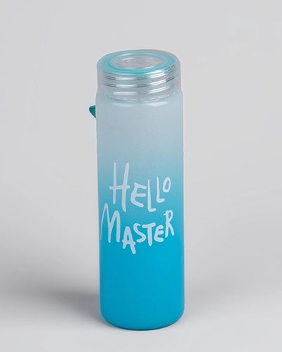 Premium Hello Master Glass Water Blue Bottle