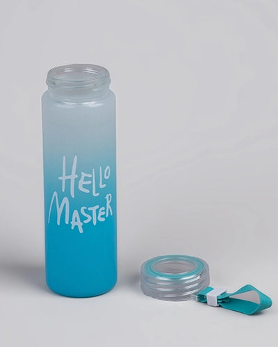 Premium Hello Master Glass Water Blue Bottle
