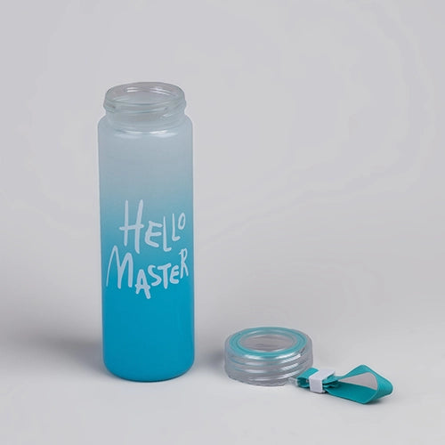 Premium Hello Master Glass Water Blue Bottle