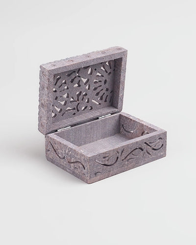 Vintage Hand Engraved Marble Treasure Box