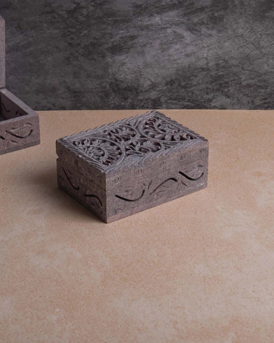 Vintage Hand Engraved Marble Treasure Box