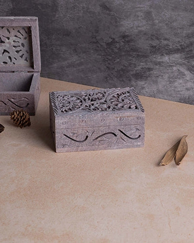 Vintage Hand Engraved Marble Treasure Box