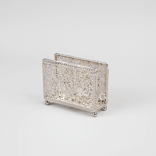 Elegant Metal Hollow Silver Tissue Holder