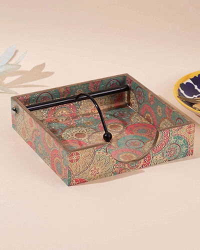 Premium Glossy Wooden Tissue Holder