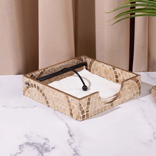 Opulent Glossy Wooden Tissue Organizer