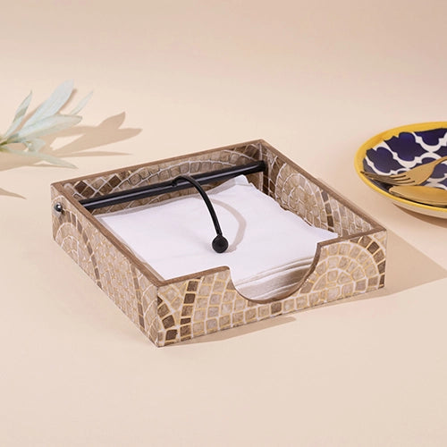 Opulent Glossy Wooden Tissue Organizer