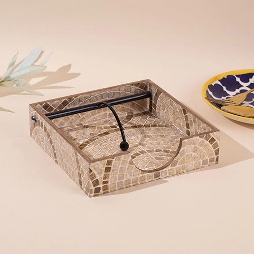 Opulent Glossy Wooden Tissue Organizer