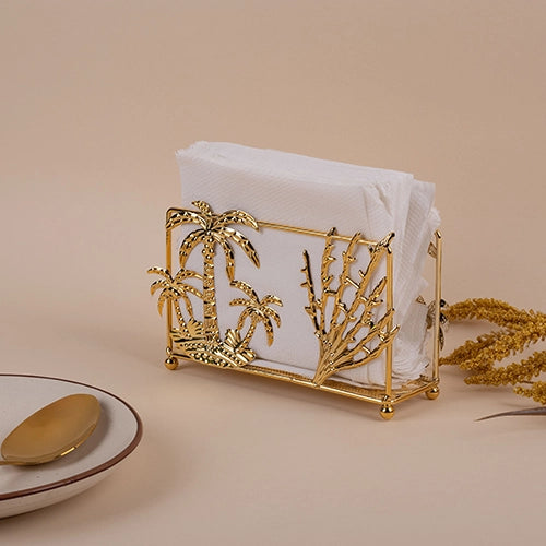 Modern Decorative Tree Gold Plated Tissue Holder