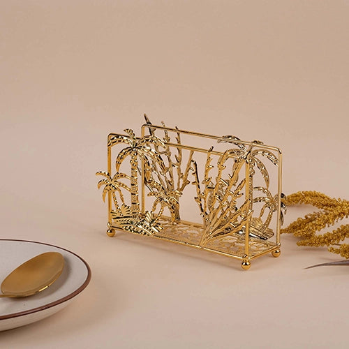 Modern Decorative Tree Gold Plated Tissue Holder