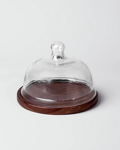 Elegant Cloche with Wooden Tray
