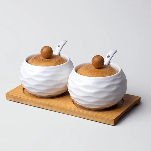 Luxe Duo Ceramic Pepper and Spice Containers