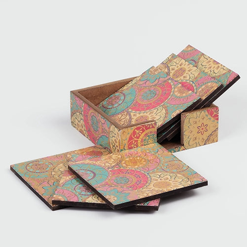 Mandala Art Printed Coasters (Set of 6)
