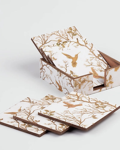 Handcrafted Glossy Wooden Coasters (Set of 6)