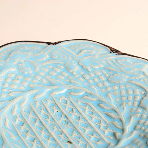 Embroidered Pale Aqua Platter