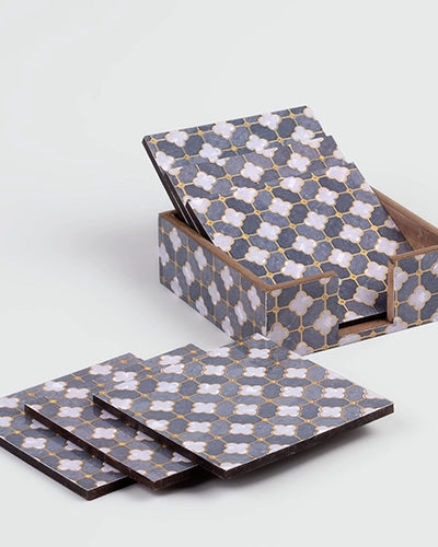 Luxury Artisan Printed Wooden Coasters (Set of 6)