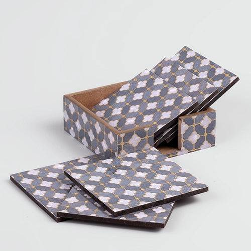 Luxury Artisan Printed Wooden Coasters (Set of 6)